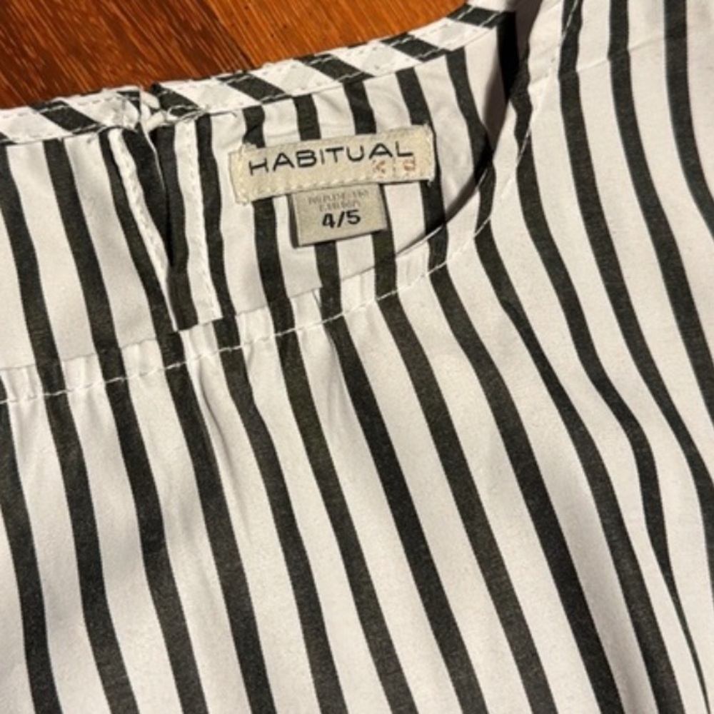 NWOT HABITUAL NAVY WHITE STRIPPED DRESS SIZE TODDLER 4/5 - Picture 4 of 11